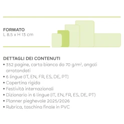 Agenda 12 Mesi Giornaliera - Small - Spiralata - 2025
