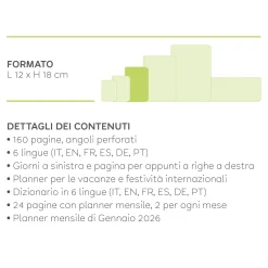 Agenda 12 Mesi Settimanale - Medium - Con Notebook - 2025