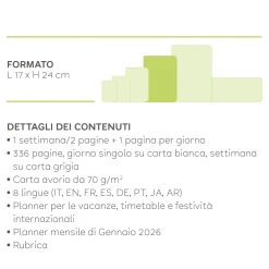 Agenda 12 Mesi Settimanale & Giornaliera - Large - 2025
