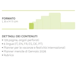 Agenda 12 Mesi Settimanale - Mini - 2025