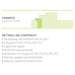 Agenda 12 Mesi Settimanale - Small - Spiralata - 2025