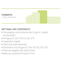 Agenda 12 Mesi Settimanale - Large - Spiralata - 2025