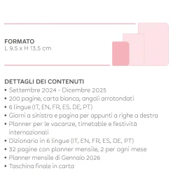 Agenda 16 Mesi Settimanale - Small - con Notebook - 2024/2025