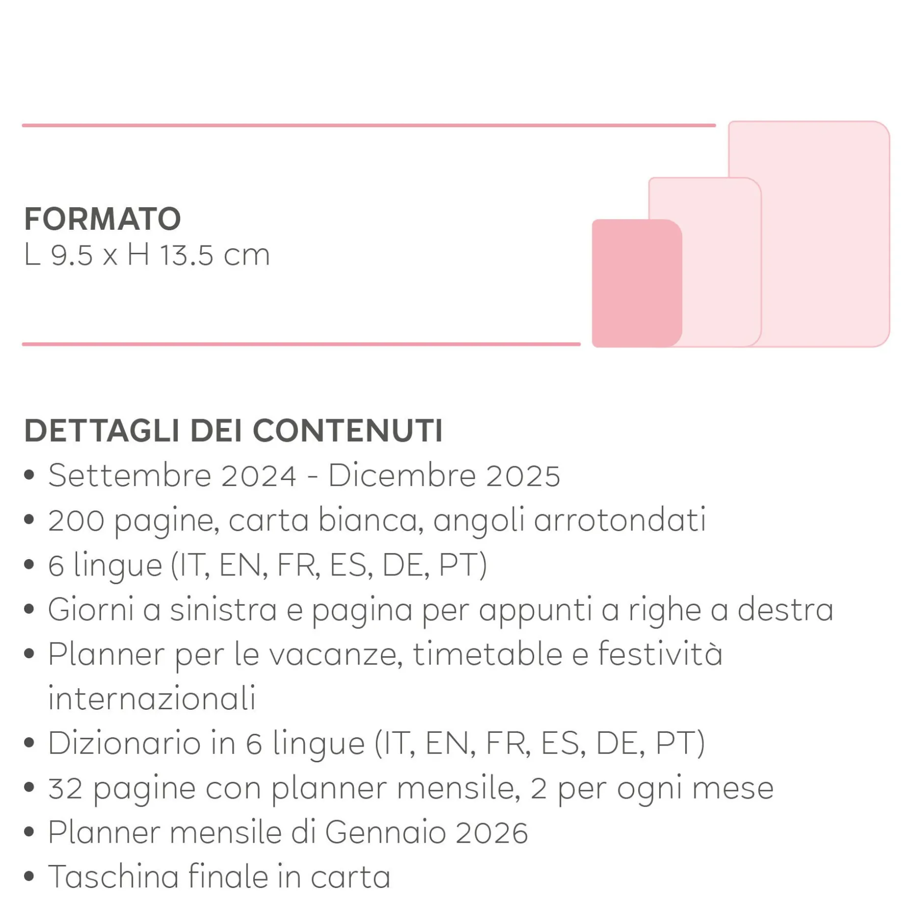 Agenda 16 Mesi Settimanale - Small - con Notebook - 2024/2025