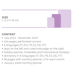 Agenda 18 Mesi Settimanale - Medium - Con Notebook - 2024/2025