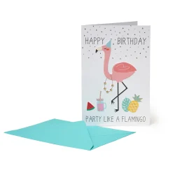 Biglietto di Auguri di Compleanno - Flamingo