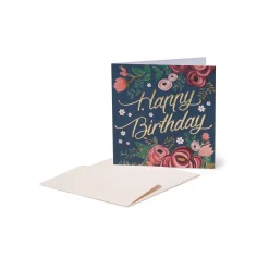 Biglietto di Auguri di Compleanno - Fiori Vintage