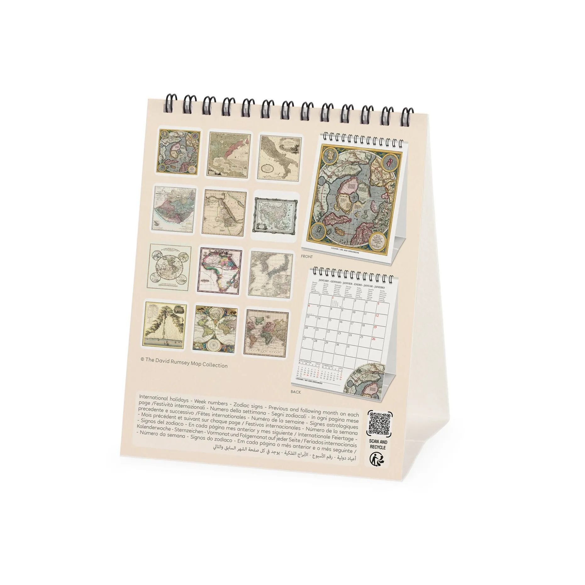 Calendario da Tavolo 2025 - 12 x 14,5 cm