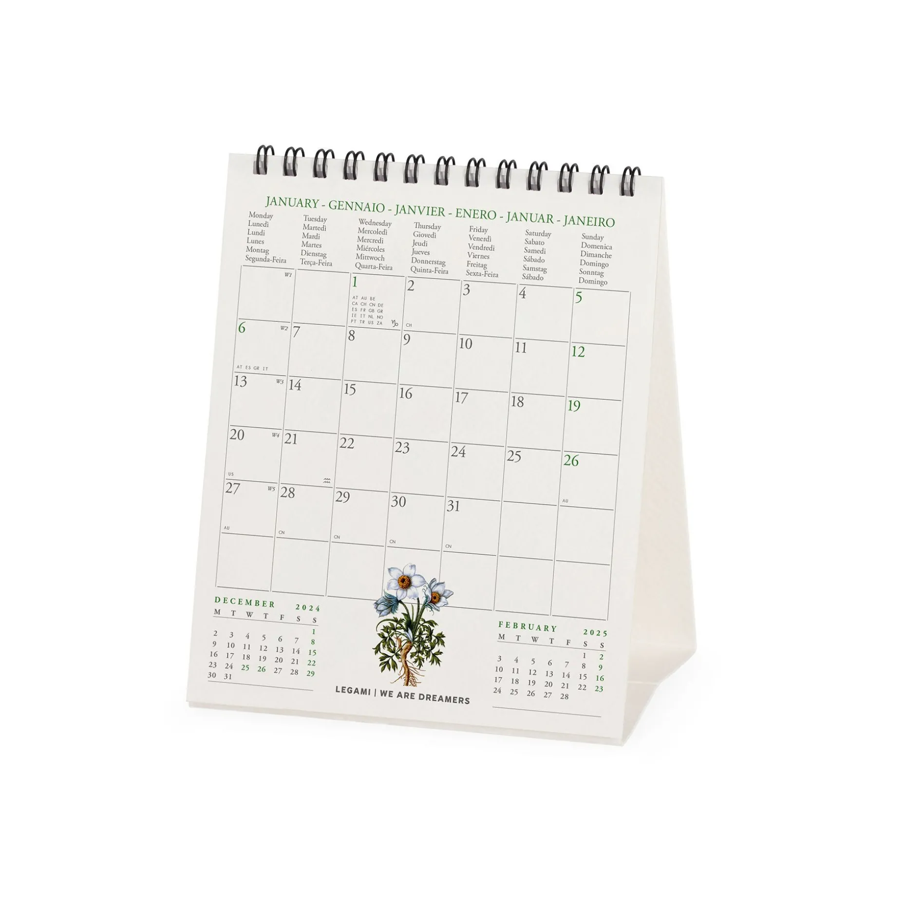 Calendario da Tavolo 2025 - 12 x 14,5 cm