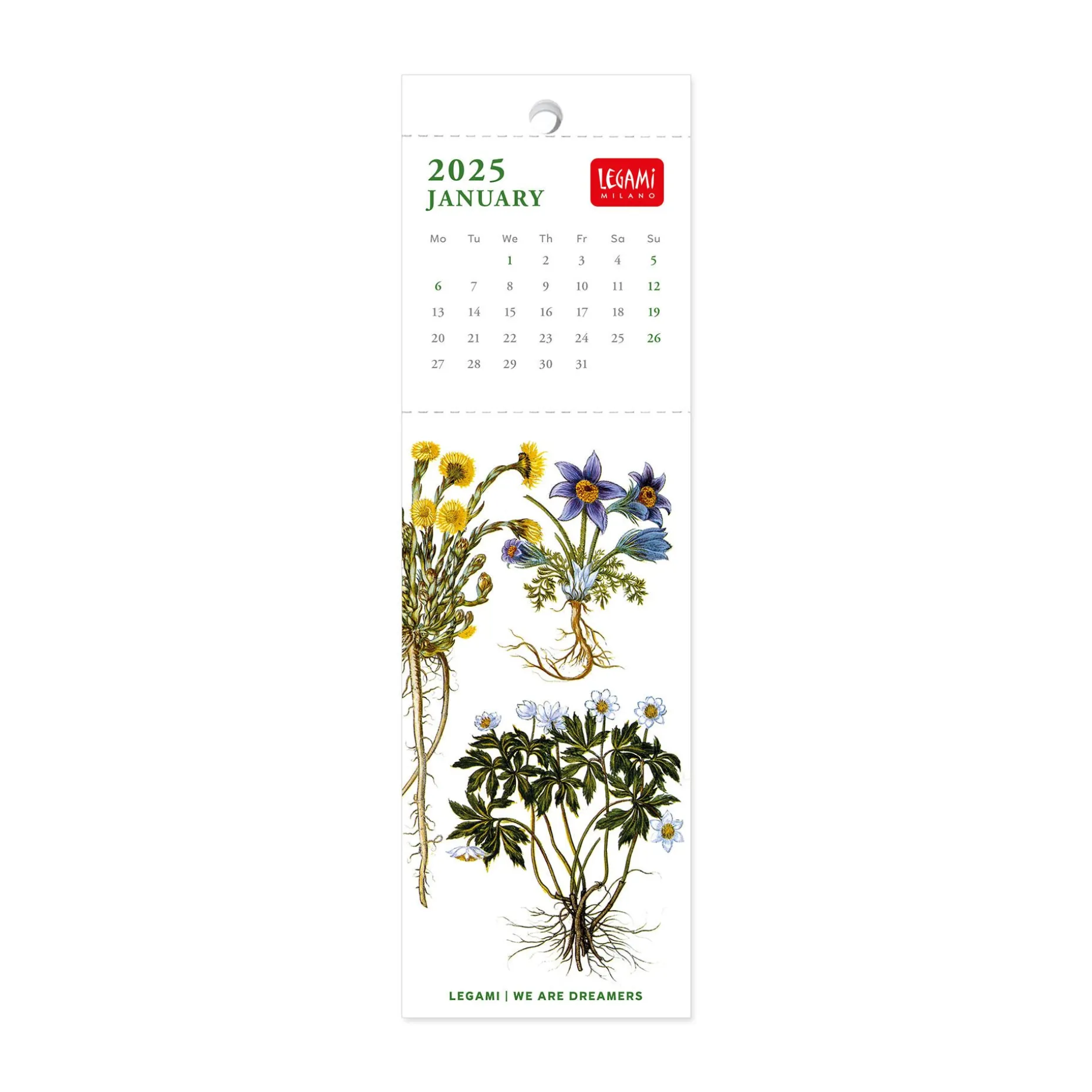 Calendario Segnalibro 2025 - 5,5 x 18 cm