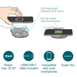 Caricabatterie Wireless con Supporto - Super Fast