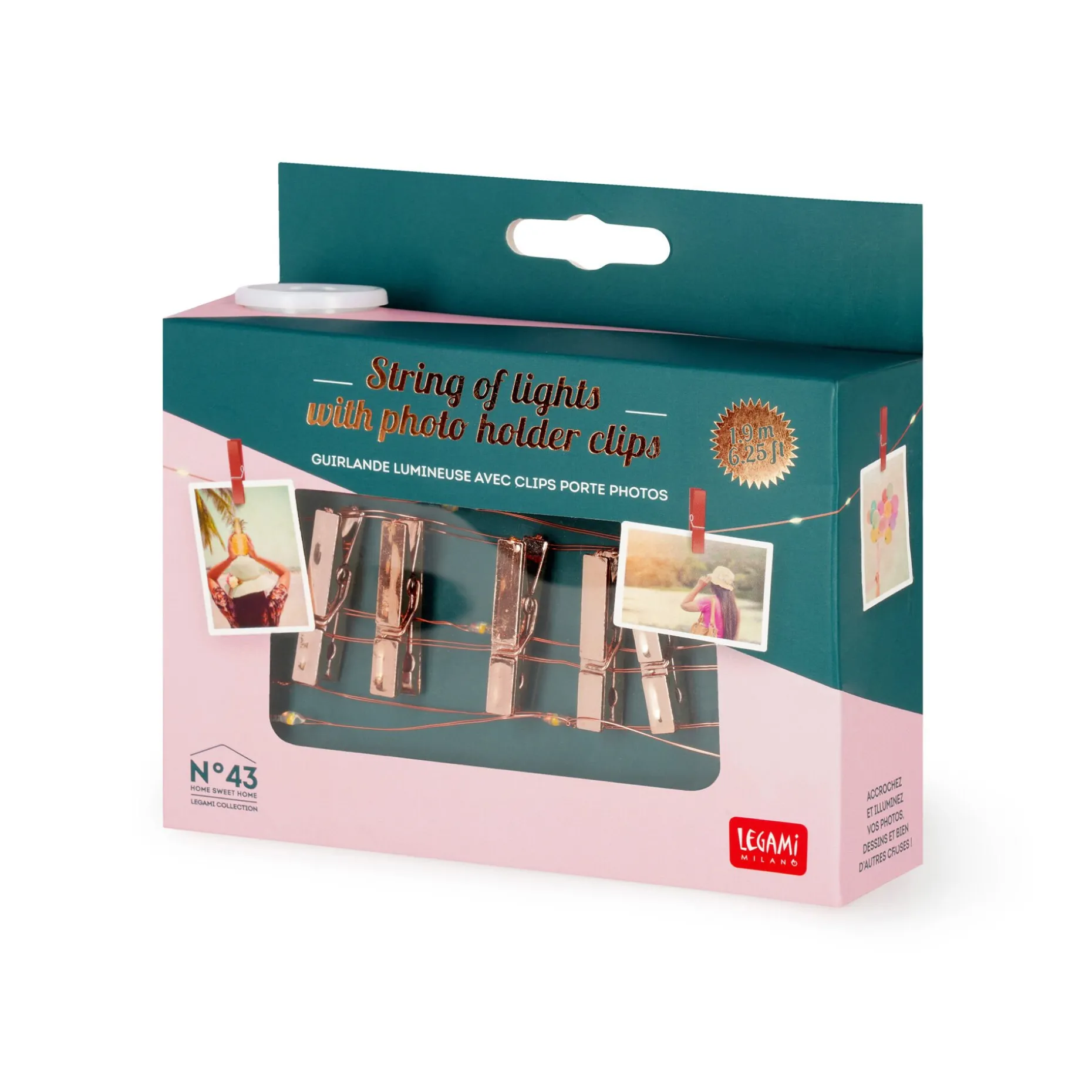 Filo di Luci Decorative con Clip Portafoto