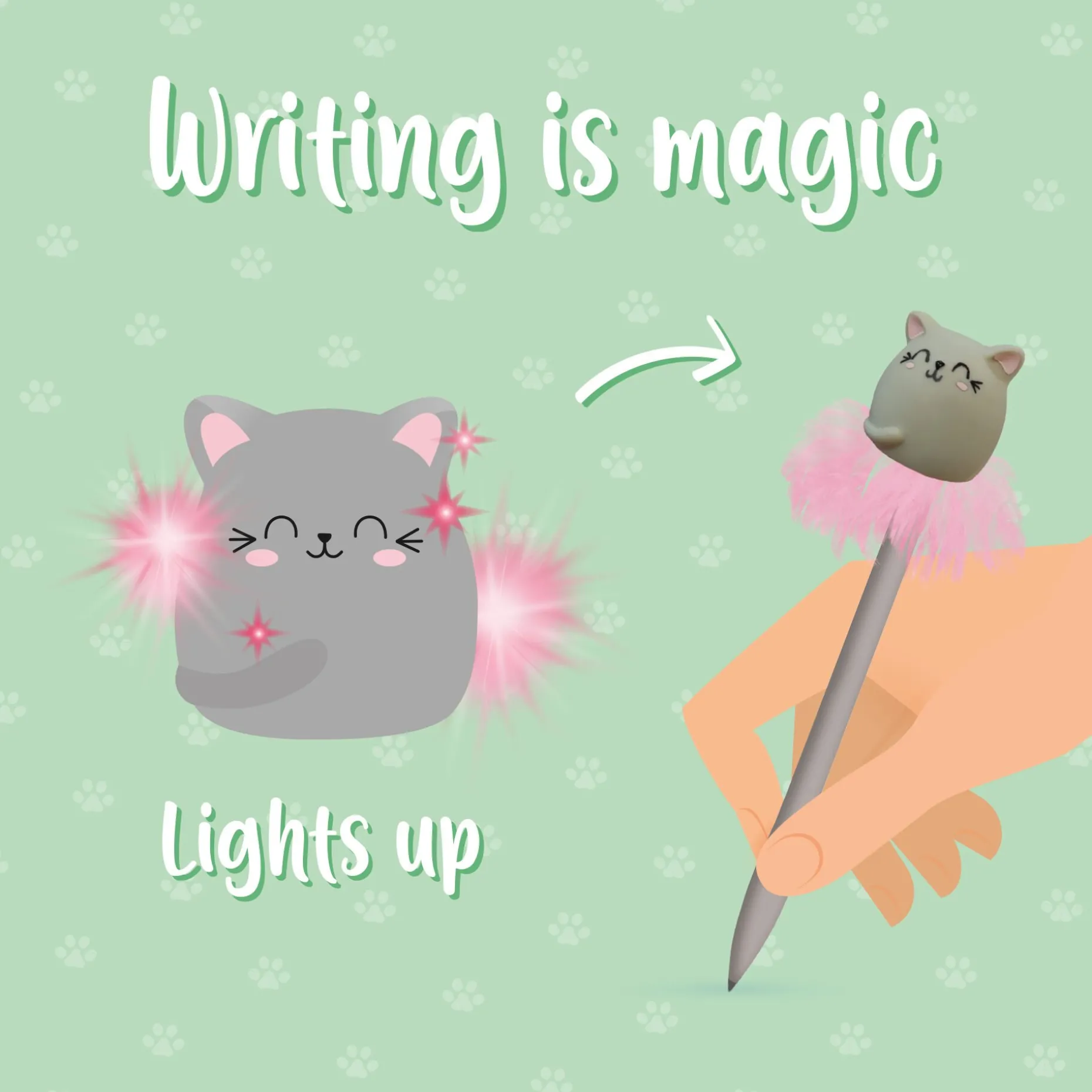 Penna a Sfera Luminosa - Writing is Magic