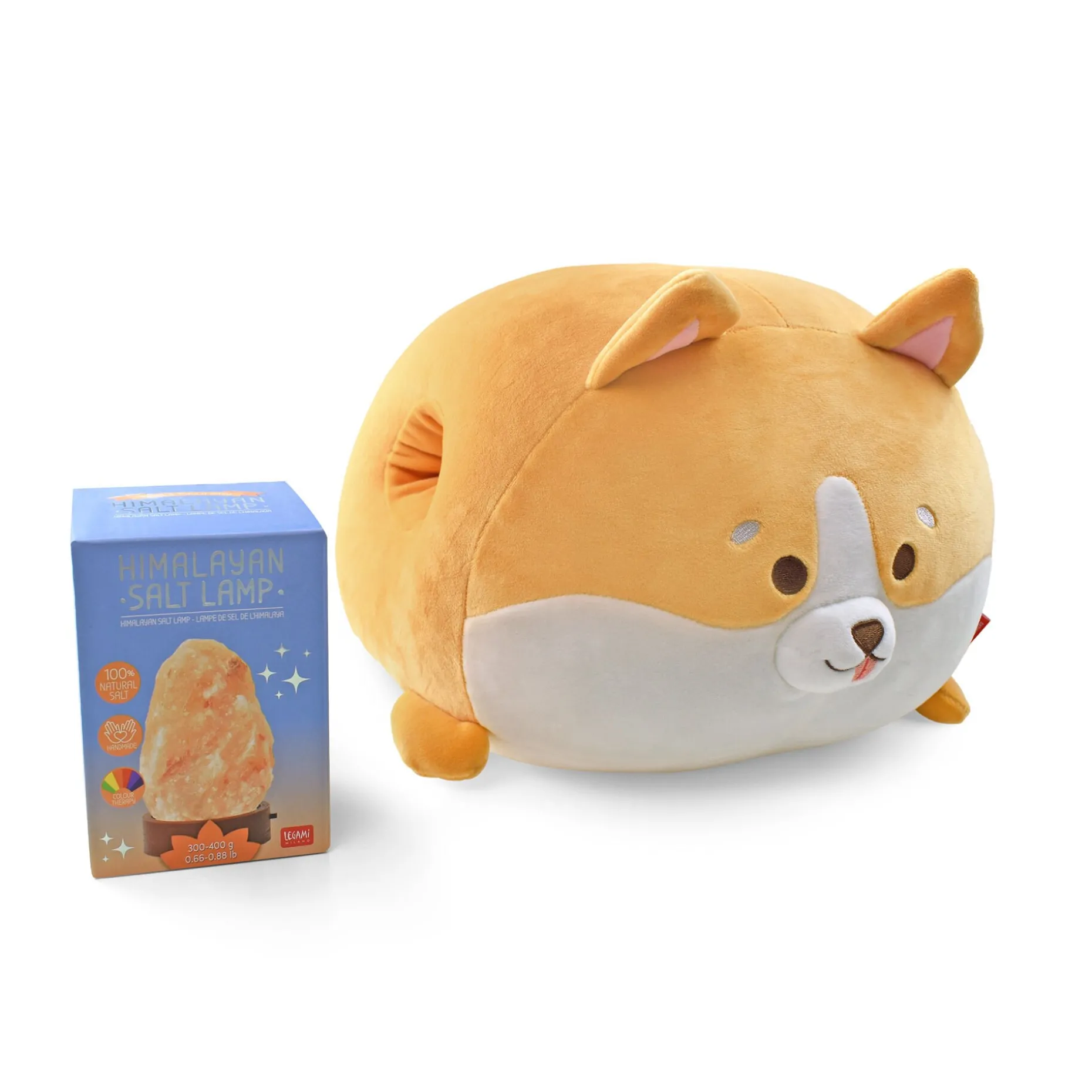 Set Cuscino Corgi e Himalayan Salt Lamp