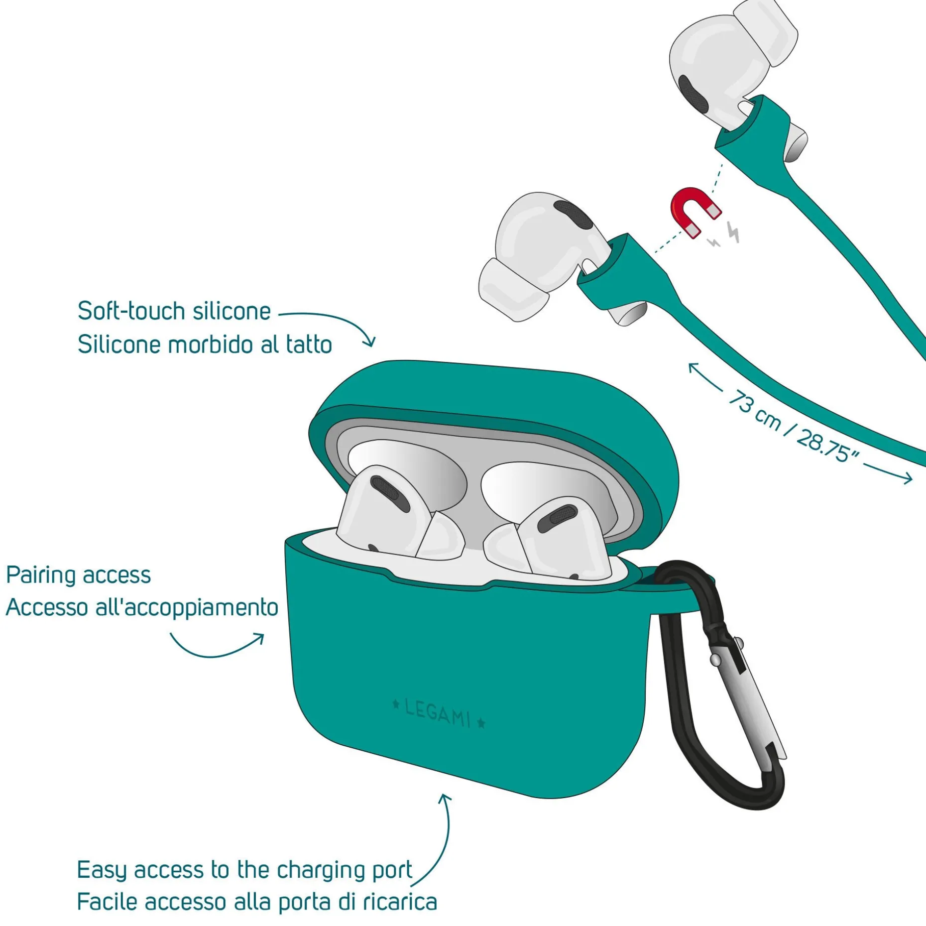 Set Custodia e Cordino per AirPods Pro - Air'n Go