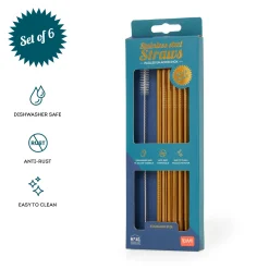Set di 6 Cannucce in Acciao Inox - Standard