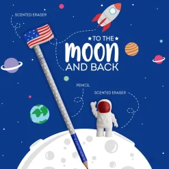 Set di 2 Gomme e 1 Matita - To The Moon And Back
