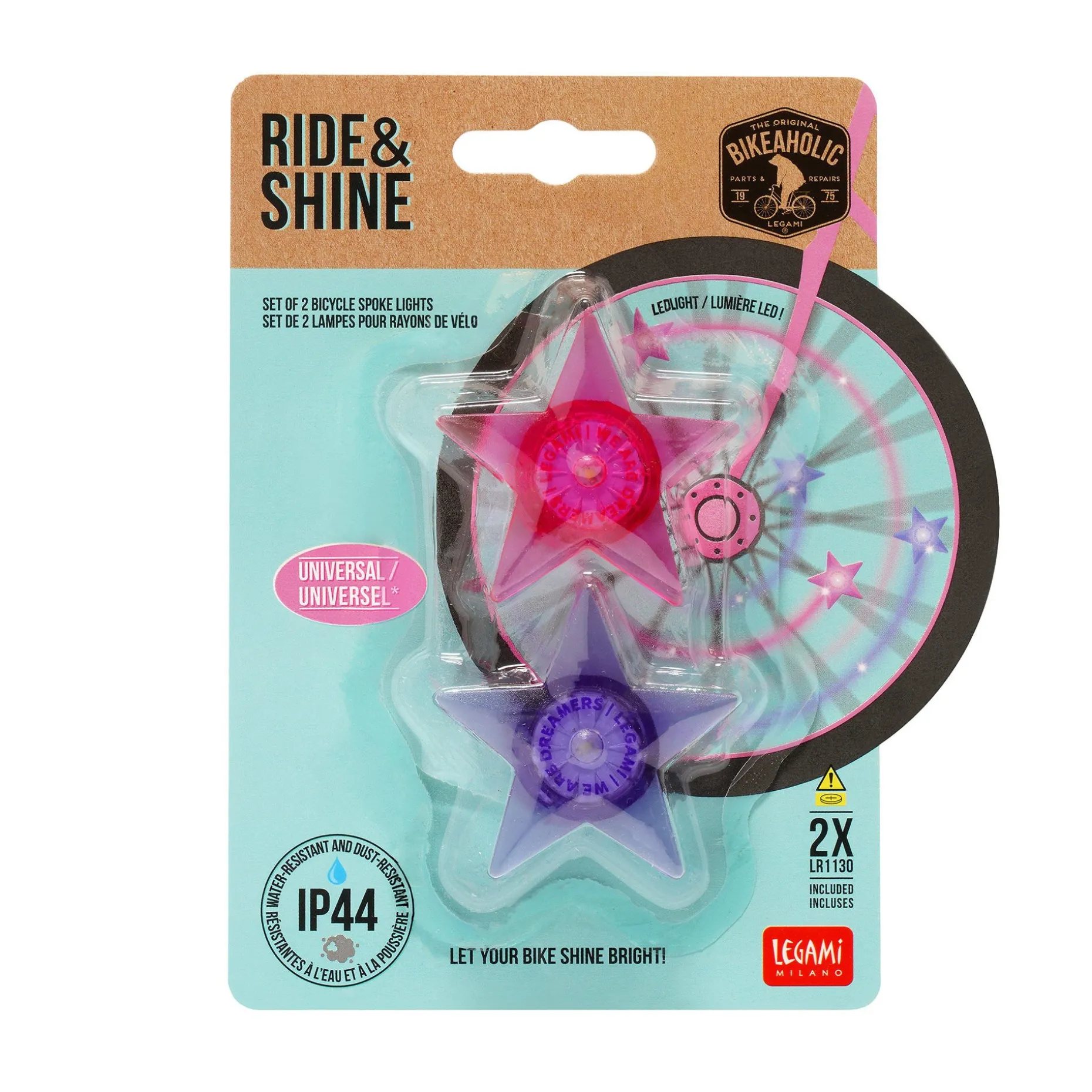Set di 2 Luci Per i Raggi Della Bicicletta - Ride & Shine