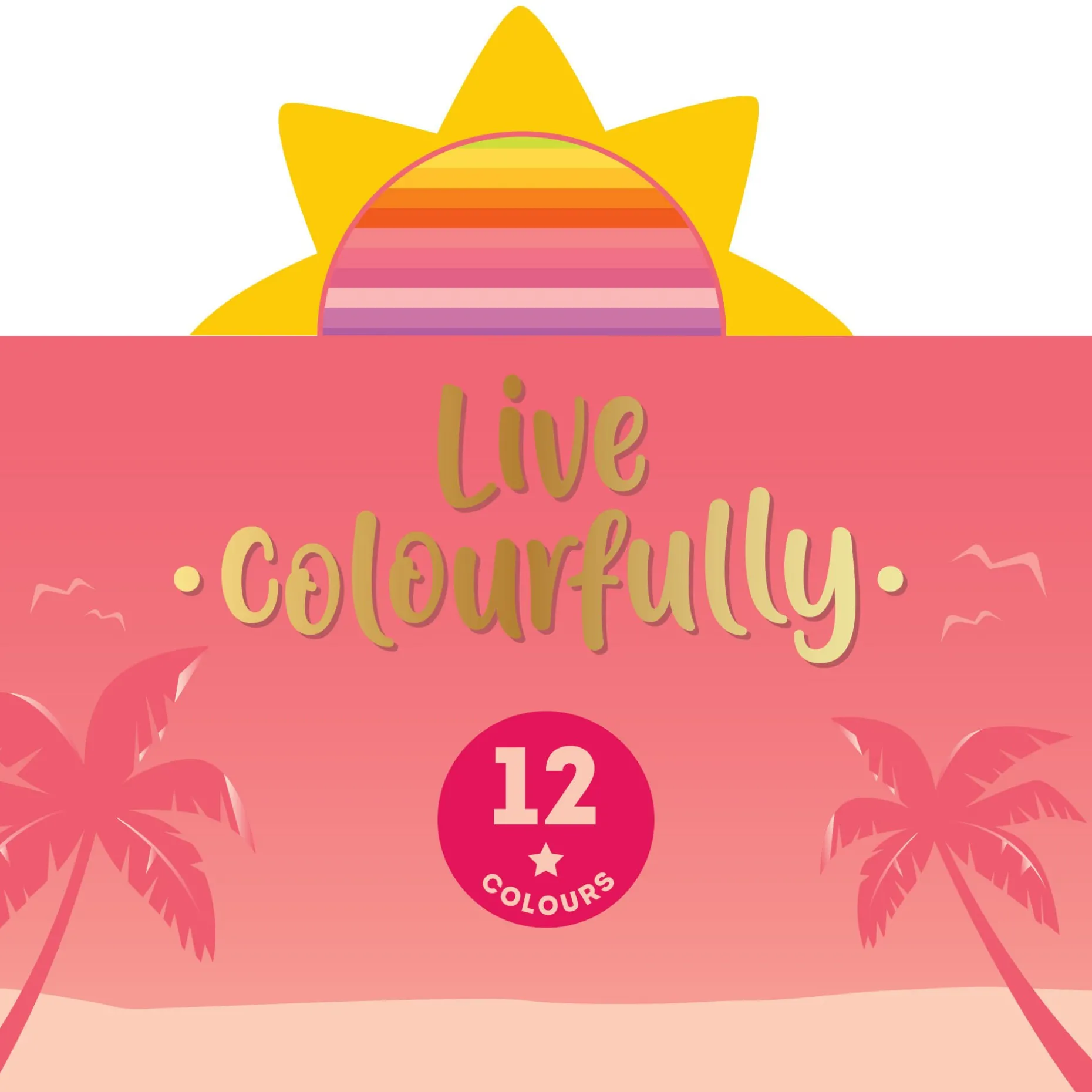 Set di 12 Matite Colorate - Live Colorfully