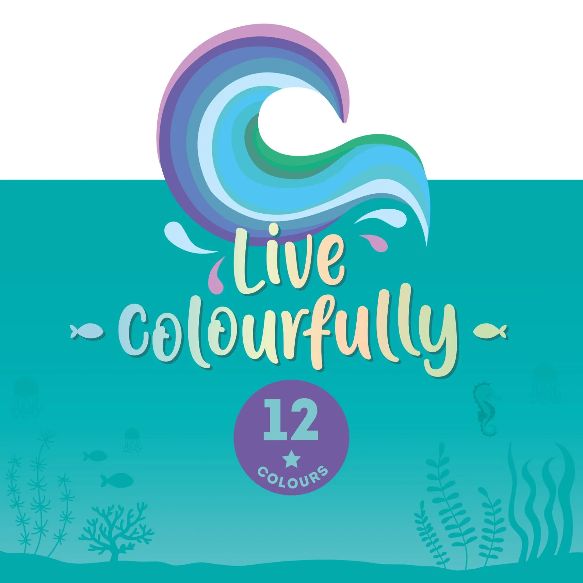 Set di 12 Matite Colorate - Live Colorfully
