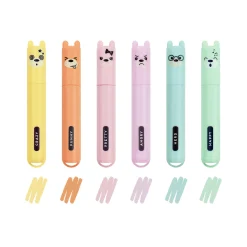 Set di 6 Mini Evidenziatori Pastello - Teddy's Style