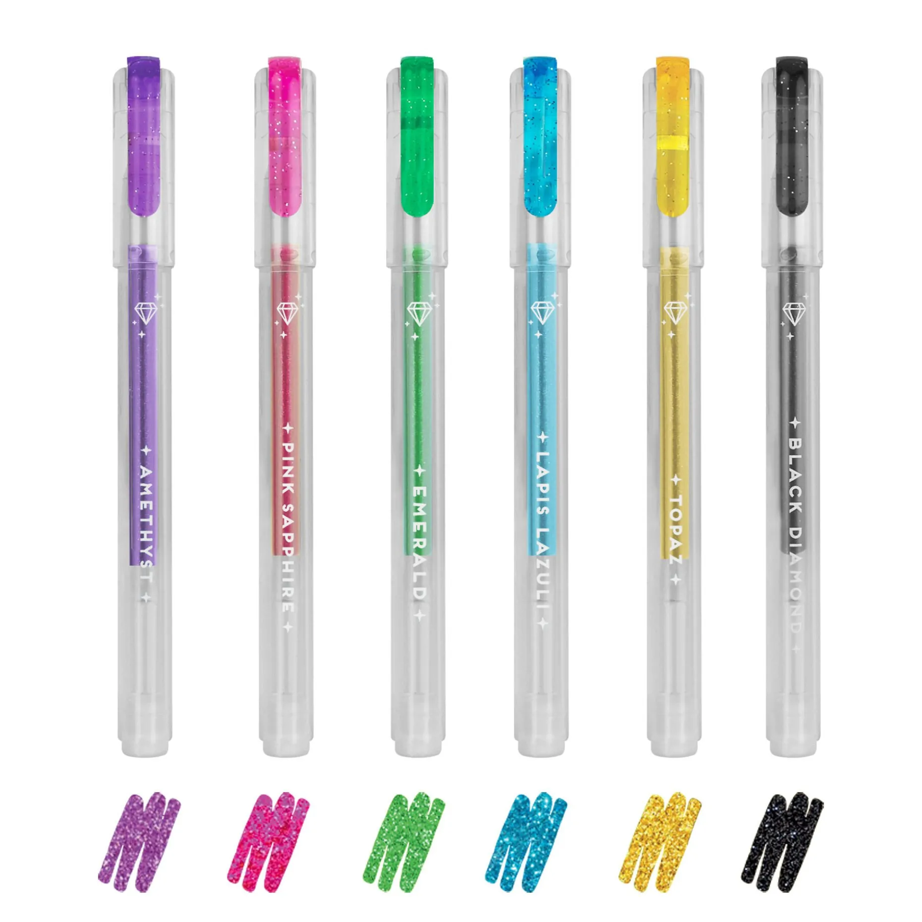 Set di 6 Mini Penne Gel Glitterate