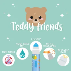 Set di 12 Pennarelli - Teddy Friends