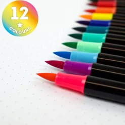 Set di 12 Pennarelli con Punta Pennello - Brush Markers
