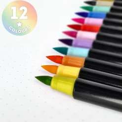 Set di 12 Pennarelli con Punta Pennello - Brush Markers