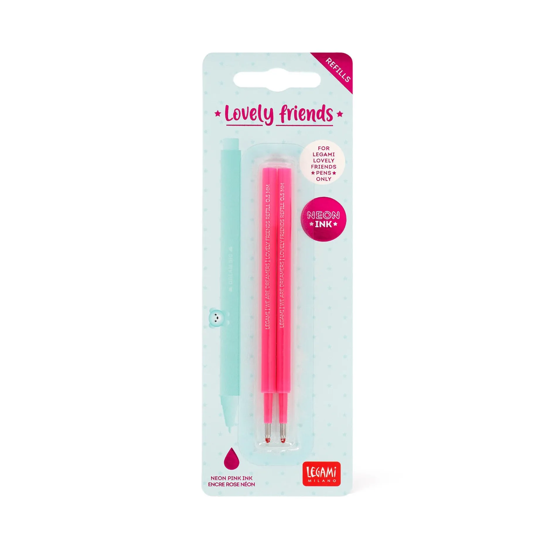 Set di 2 Refill per Penna Gel - Lovely Friends
