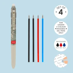 Set di 4 Refill per Penna Gel Cancellabile 3 Colori