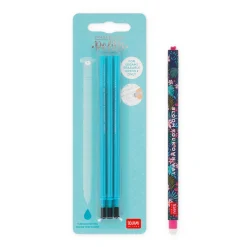 Set Penna Cancellabile Flora con Refill Turchese