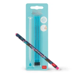 Set Penna Cancellabile Flora con Refill Turchese