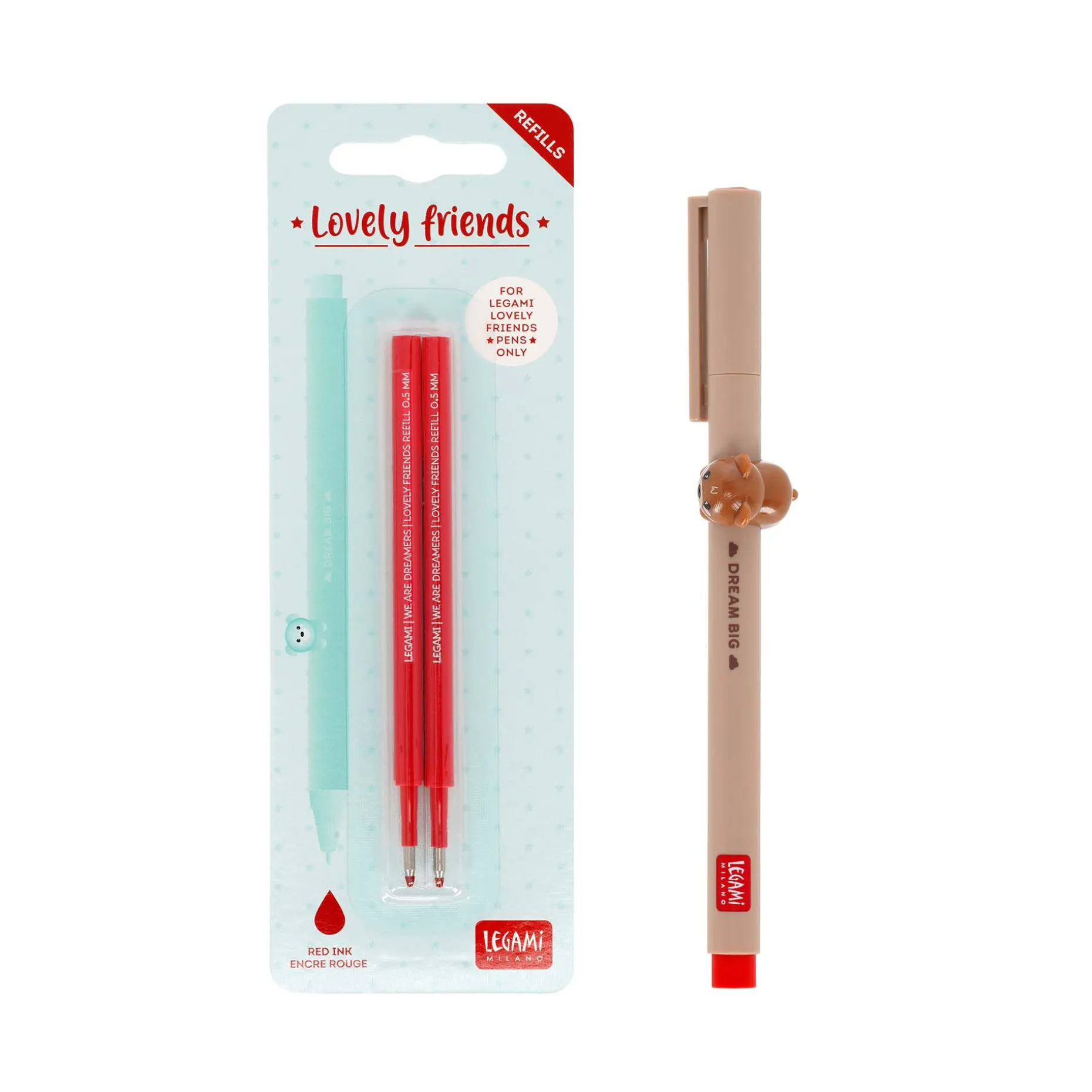 Set Penna Lovely Teddy Bear con Refill Rosso