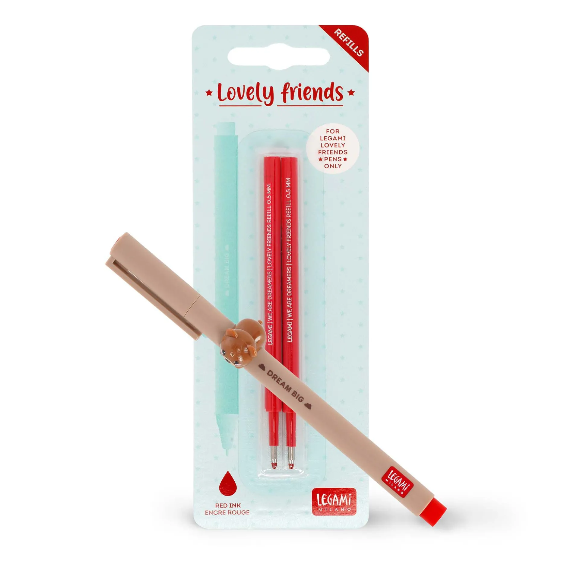 Set Penna Lovely Teddy Bear con Refill Rosso